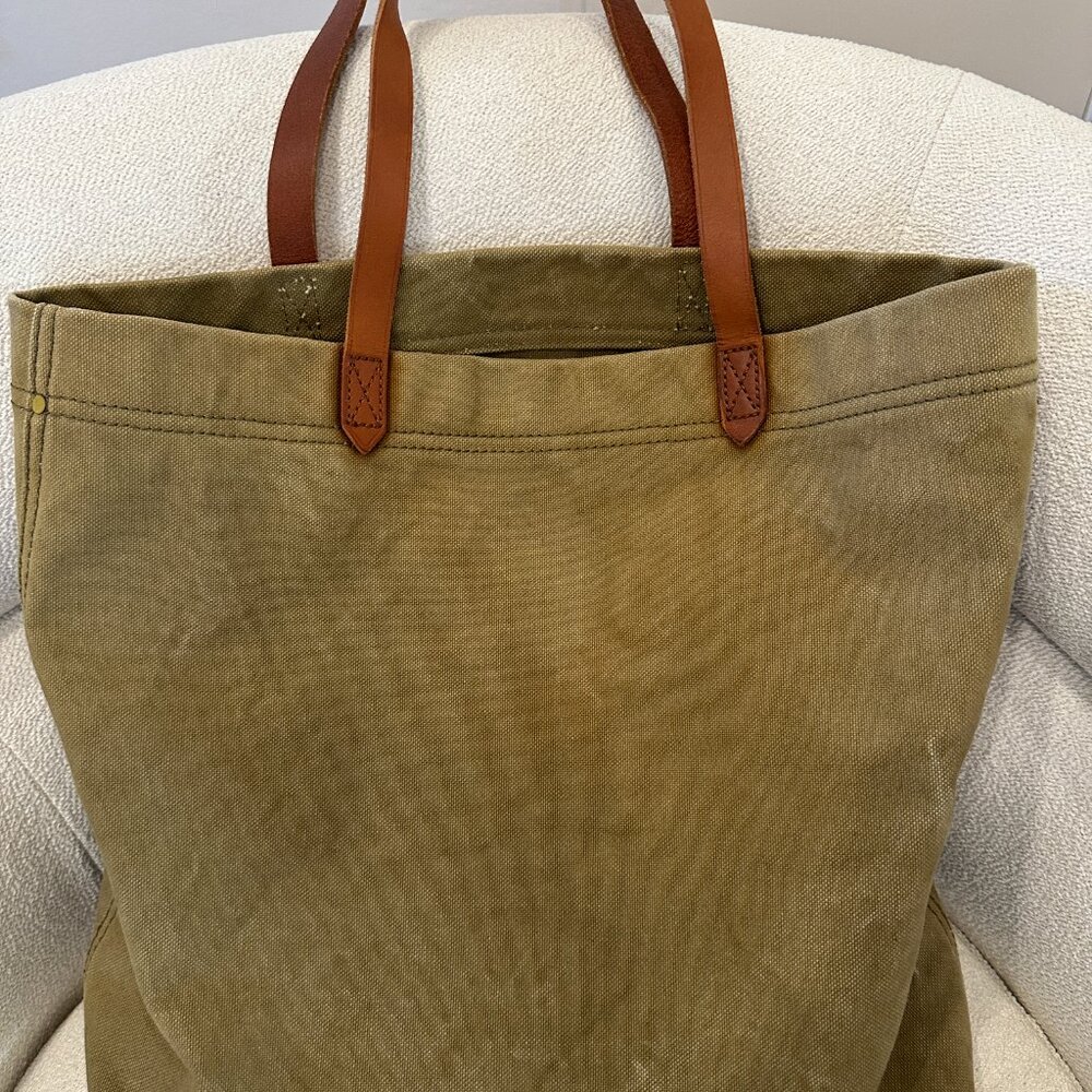 Madewell Canvas Transport Tote Bag (Color is called Distant Surplus)